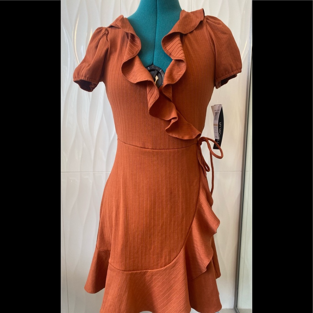 NWT Paprika colored Ruffled Mini Dress